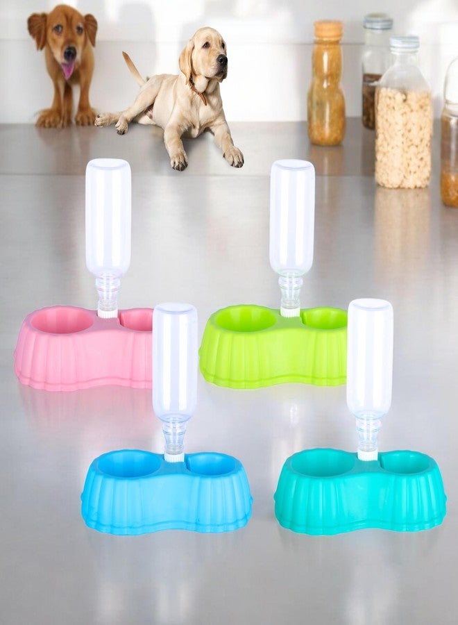 Evona 2-in-1 Cat Water Food Bowl Set, Pet Water Dispenser, Cat Food & Water Dispenser Bowls & 500ml Bottle, Pet Dog Cat Water Feeder & Food Feeder Set Cat Dog Puppies and Kittens - Image 2